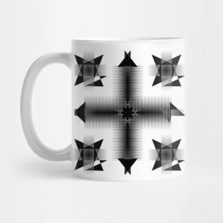 Geometric Blades Black and White Mug